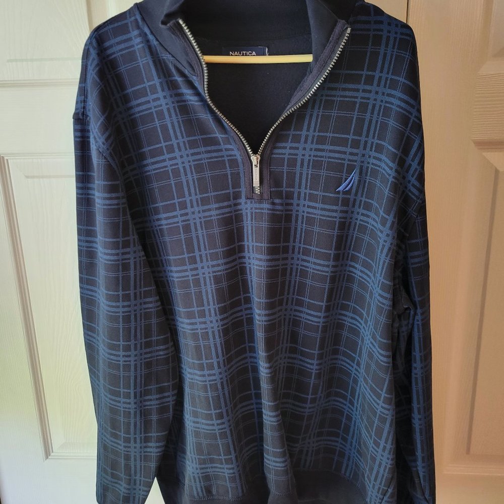 Nautica Quarter-Zip Window Pane Sweater